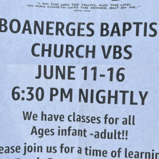 6/11-16 Boanerges Baptist VBS