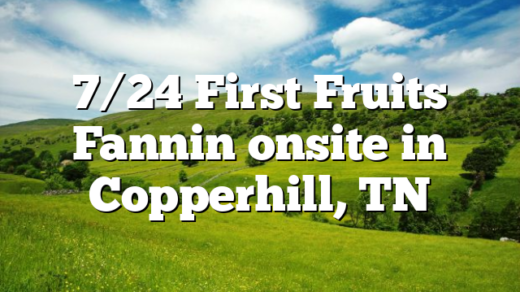 7/24 First Fruits Fannin onsite in Copperhill, TN