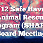 9/12 Safe Haven Animal Rescue Program (SHARP) Board Meeting