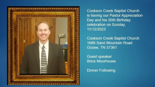 11/12 Cookson Creek Baptist Pastor Appreciation Day Ocoee, TN