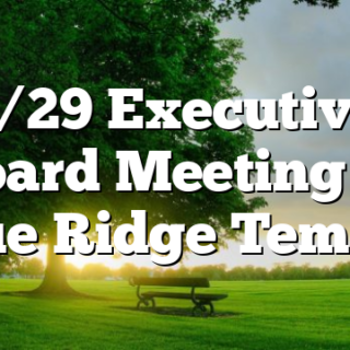 1/29 Executive Board Meeting at Blue Ridge Temple