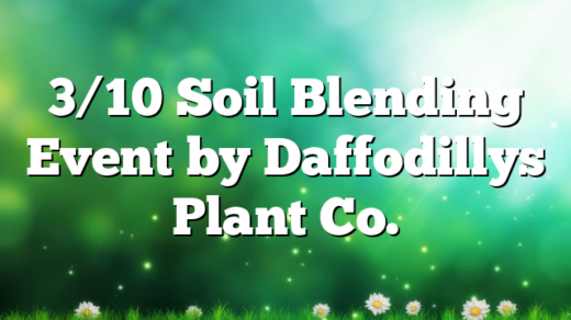 3/10 Soil Blending Event by Daffodillys Plant Co.
