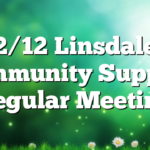 2/12 Linsdale Community Support Regular Meeting