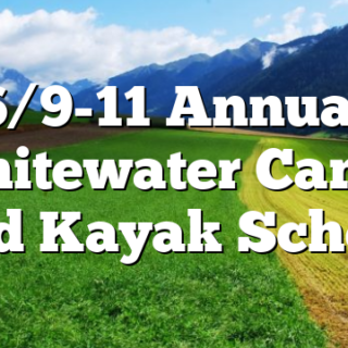 6/9-11 Annual Whitewater Canoe and Kayak School