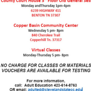 Adult Education GED Classes Available in Polk, TN