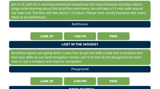 6/29 Loop Trail Bingo at Hiwassee/Ocoee State Park