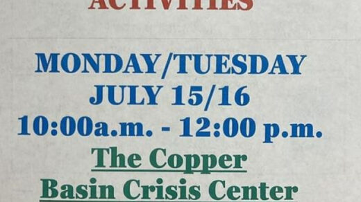 7/15-16 Children’s Activities at Copper Basin Baptist Association Office and Crisis Center