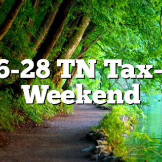 7/26-28 TN Tax-free Weekend