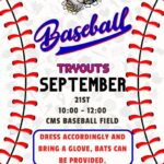 9/21 Baseball Tryouts for CMS