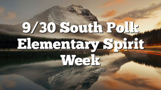 9/30 South Polk Elementary Spirit Week