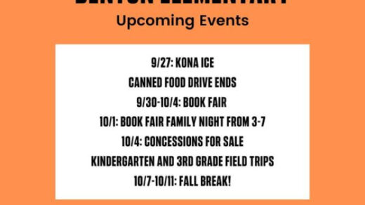 9/30 Benton Elementary School Book Fair Begins