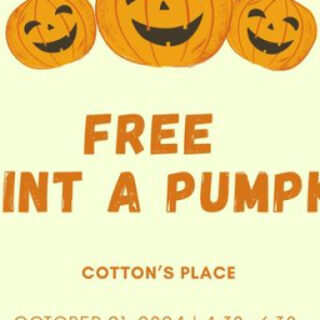 10/21 Free Paint a Pumpkin at Cotton’s in Benton, TN