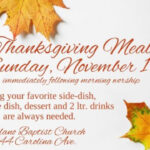 11/17 Delano Baptist Church Thanksgiving Meal