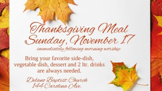 11/17 Delano Baptist Church Thanksgiving Meal