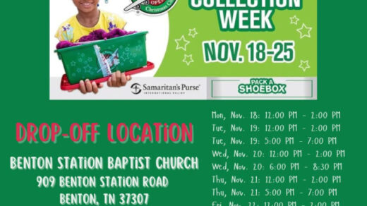 11/18-25 Benton Station Baptist Church Shoebox Collection