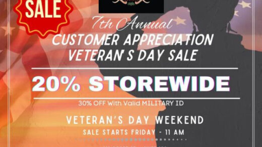 11/8 Customer Appreciation Veteran’s Day Sale at Mountain Attitude Designs