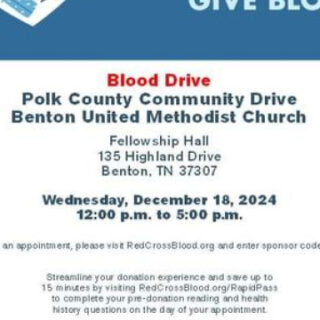 12/18 Polk Community Blood Drive Benton, TN