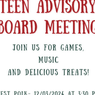 12/6 EAST Polk County Library Teen Advisory Meeting