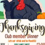 11/25 Thanksgiving Club Members DInner Sutton-Hooker Unit