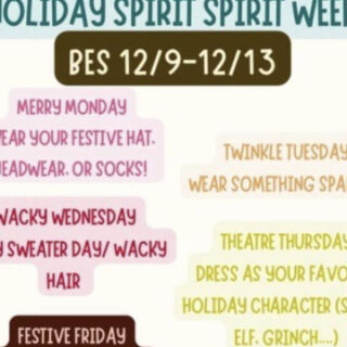 12/9-12/13 BES Holiday Spirit Week