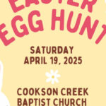 4/19 Cookson Creek Baptist Egg Hunt, Duck Race and Good Eats!