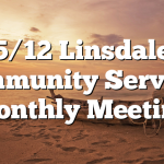 5/12 Linsdale Community Services Monthly Meeting