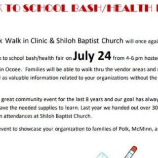 7/24 Bradley-Polk Walk in Clinic Back to School Bash