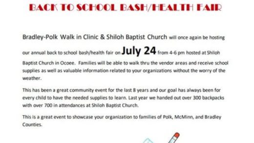 7/24 Bradley-Polk Walk in Clinic Back to School Bash