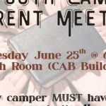 6/25 Youth Camp Parent Meeting @ CAB of First Baptist Church Benton
