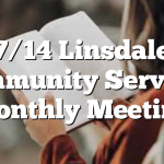 7/14 Linsdale Community Services Monthly Meeting