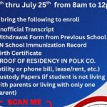 7/18-25 PCHS New Student Summer Enrollment