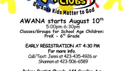 8/10 Delano Baptist Church’s Awana Program Begins