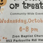 10/29 Trunk or Treat Zion Baptist Church