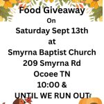 9/13 Food Giveaway Ocoee, TN