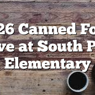 9/26 Canned Food Drive at South Polk Elementary