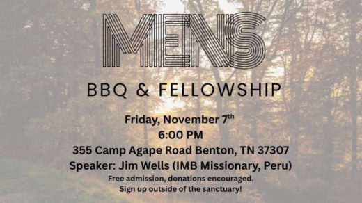 11/7 Mens BBQ & Fellowship Benton, TN