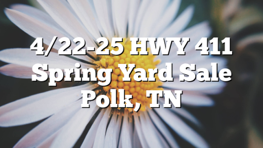 4/22-25 HWY 411 Spring Yard Sale Polk, TN