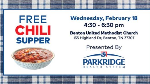 2/18 Free Chili Supper by Parkridge Health System in Benton, TN