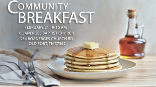 2/21 Community Breakfast at Boanerges Baptist Church