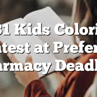 3/31 Kids Coloring Contest at Preferred Pharmacy Deadline