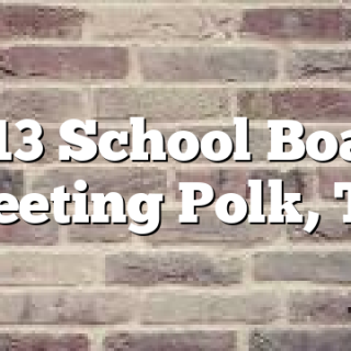 4/13 School Board Meeting Polk, TN
