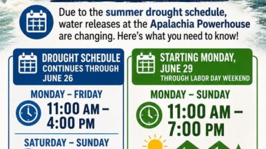 6/29 Hiwassee River Water Schedule Update
