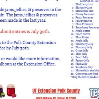 7/30 TN State Canning Competition Deadline for Polk