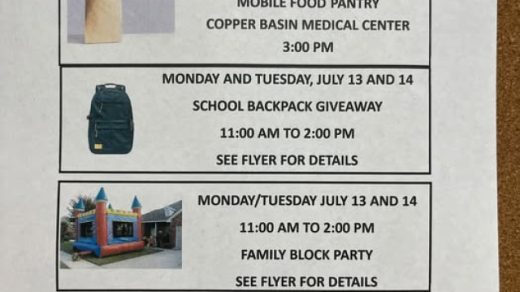7/9 Copper Basin Baptist Association Office Food Giveaway