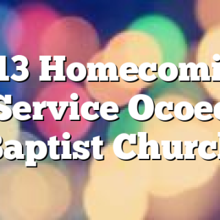 9/13 Homecoming Service Ocoee Baptist Church