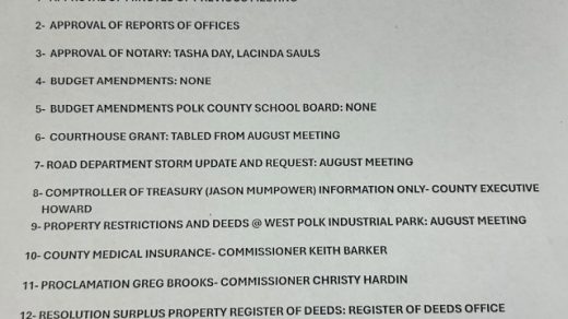 9/17 Commissioner’s Meeting at PCHS, Benton, TN