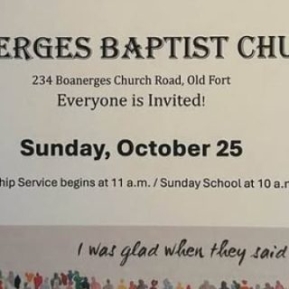 10/25 Pack a Pew at Boanerges Baptist Church Old Fort, TN